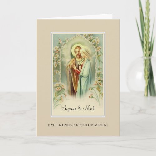 Catholic Engagement Congratulations Card wprayer