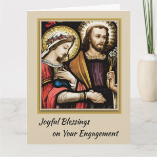 Catholic Engagement Congratulations Card w/prayer