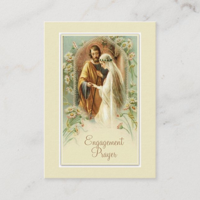 Catholic Engagement Courtship Prayer Holy Card (Front)