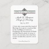 Catholic Engagement Wedding Favors Holy Cards (Back)
