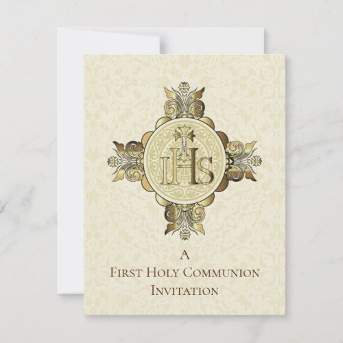 Catholic Eucharist First Holy Communion Invitation