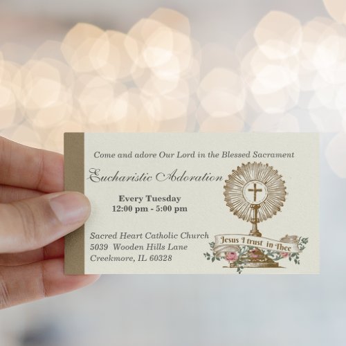 Catholic Eucharistic Adoration Jesus Prayer Enclos Enclosure Card