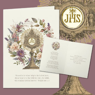 Catholic Eucharistic Host Scripture Prayer  Card