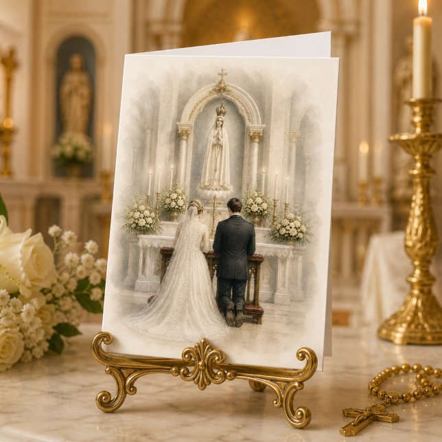 Catholic Fatima Shrine Wedding Thank You Card (Creator Uploaded)