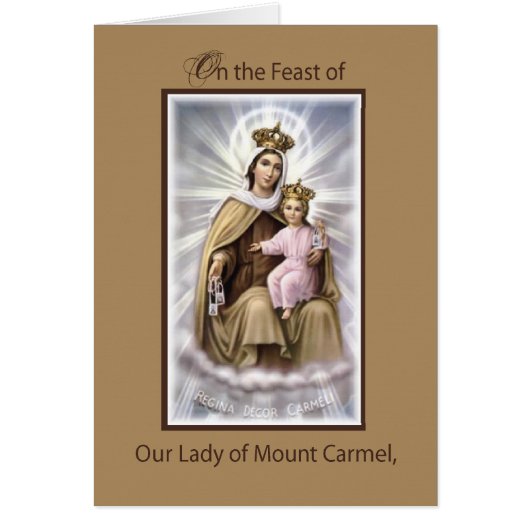 Catholic Feast of Our Lady of Mount Carmel, Brown Cards (Front)