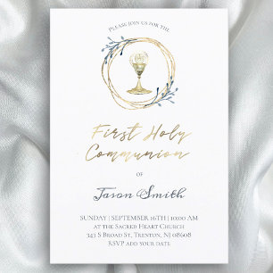 catholic first communion chalice invitation