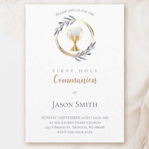 catholic first communion gold circle