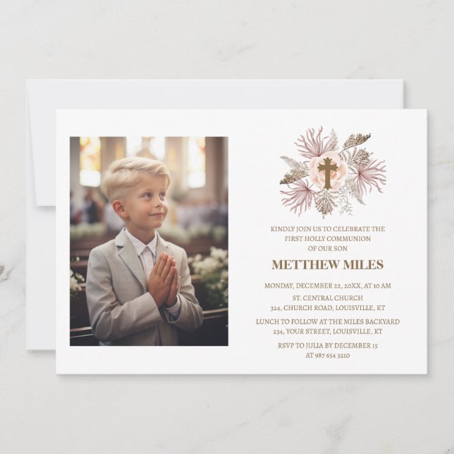 Catholic first communion  invitation (Front)