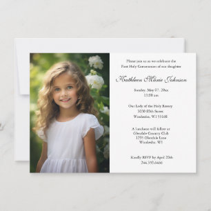 Catholic First Communion Scripture Photo Invitation