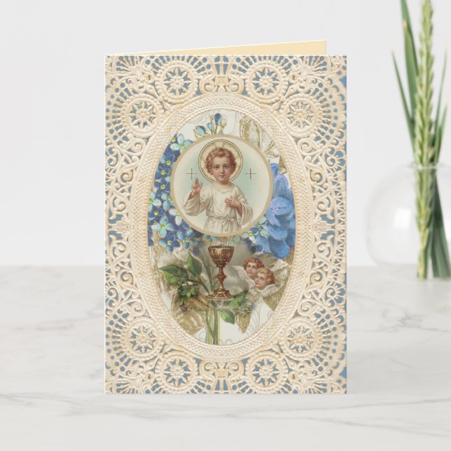 Catholic First Holy Communion Chalice Host Card (Front)