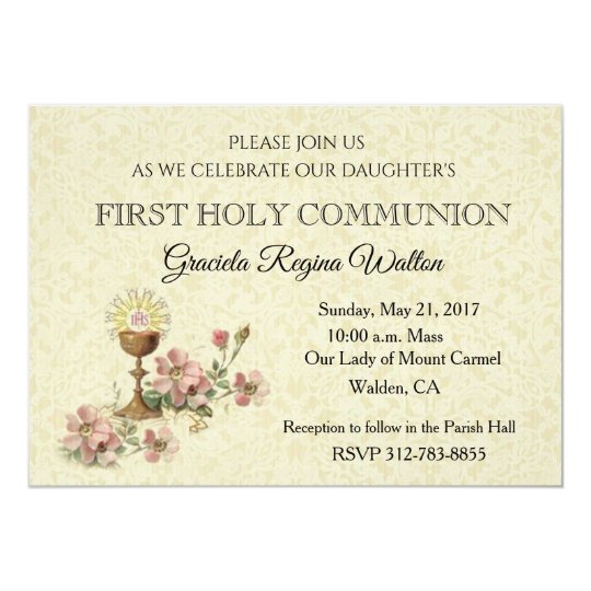 Catholic First Holy Communion Chalice Invitations | Zazzle.com