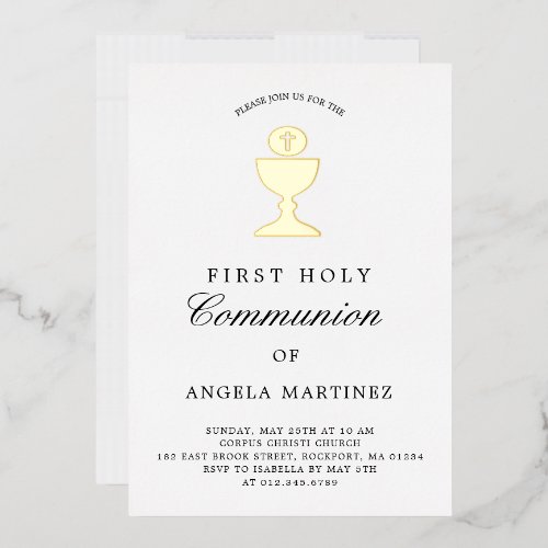 Catholic First Holy Communion Gold Foil Chalice