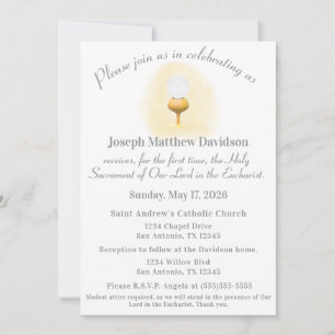 Catholic First Holy Communion Invitation