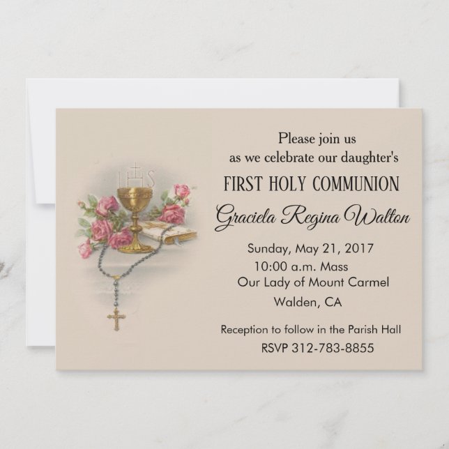Catholic First Holy Communion Invitations (Front)