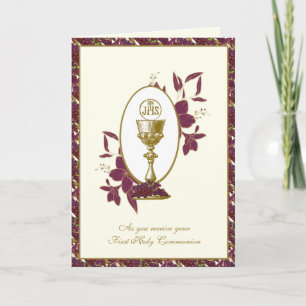 Catholic First Holy Communion Jesus Angels  Card