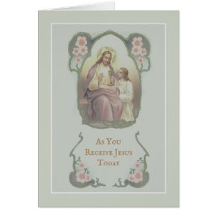 Catholic First Holy Communion Jesus Child Cards