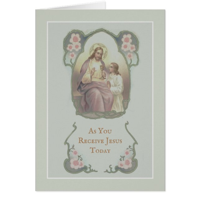 Catholic First Holy Communion Jesus Child Cards (Front)