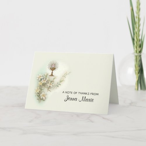 Catholic First Holy Communion Religious Thank You Card