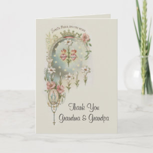 Catholic First Holy Communion RosaryThank You Letterpress Thank You Card