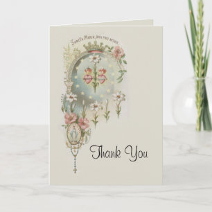 Catholic First Holy Communion RosaryThank You Letterpress Thank You Card