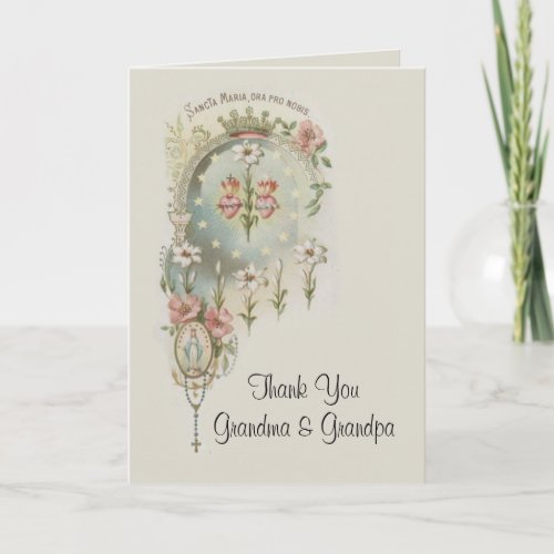 Catholic First Holy Communion RosaryThank You Thank You Card