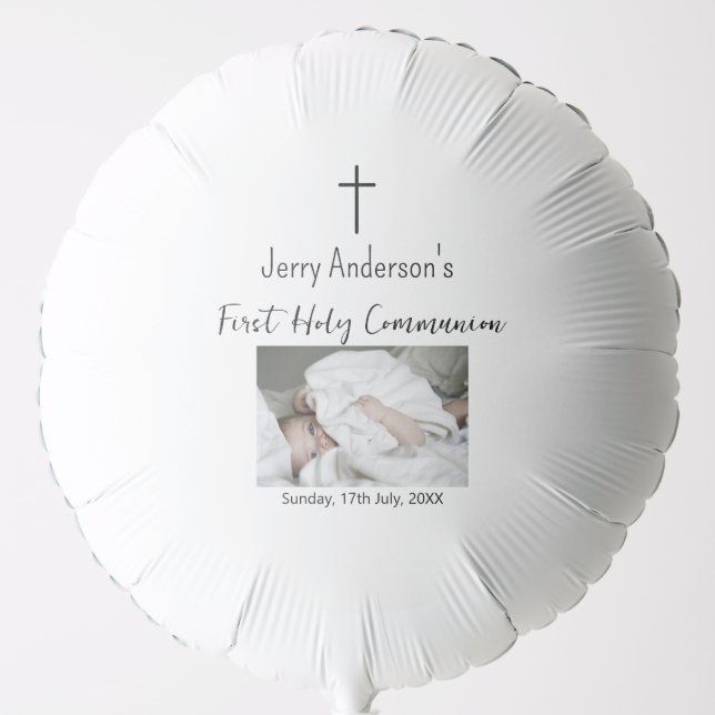 Catholic first holy communion simple QR minimal Balloon (Front)