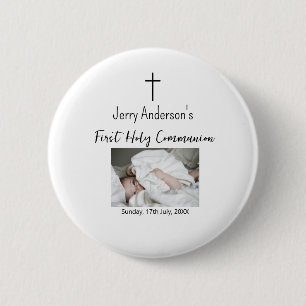 Catholic first holy communion simple QR minimal Button