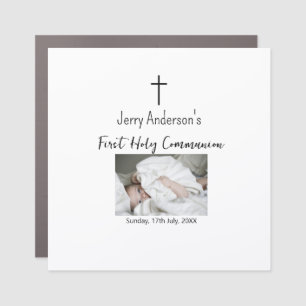 Catholic first holy communion simple QR minimal Car Magnet