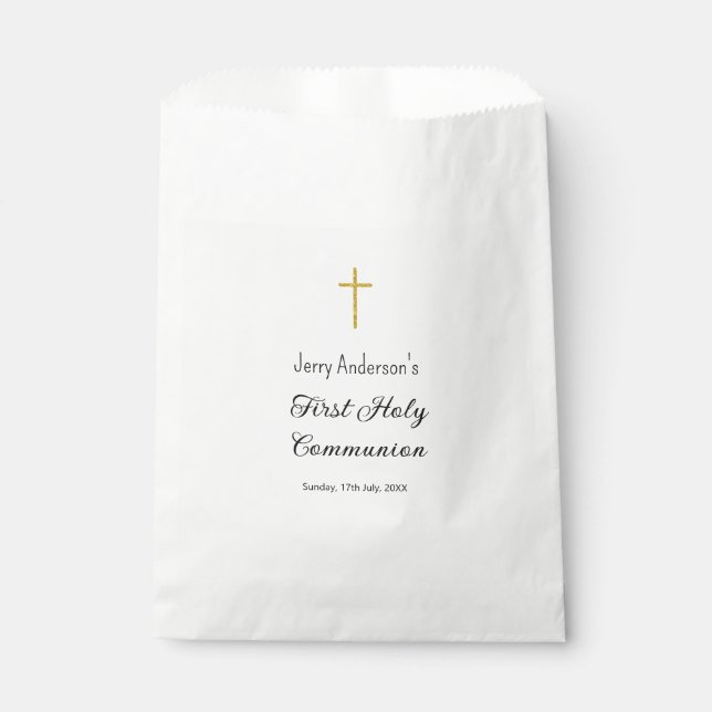 Catholic first holy communion simple QR minimal Favor Bag (Front)