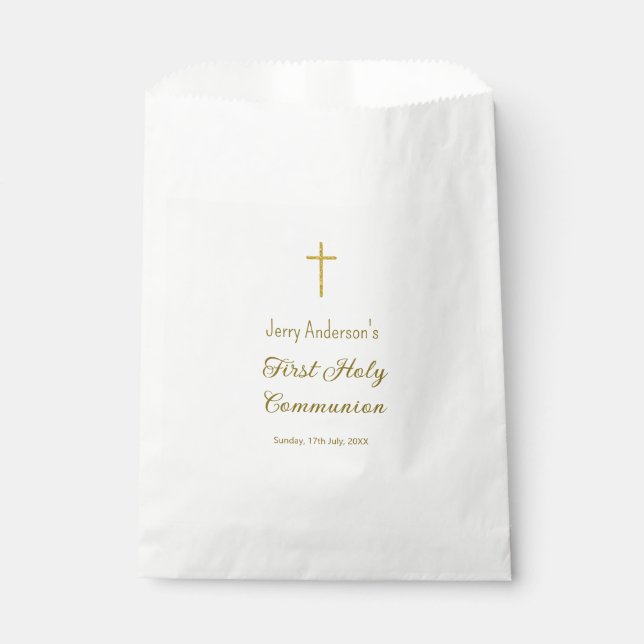 Catholic first holy communion simple QR minimal Favor Bag (Front)