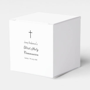 Catholic first holy communion simple QR minimal Favor Boxes