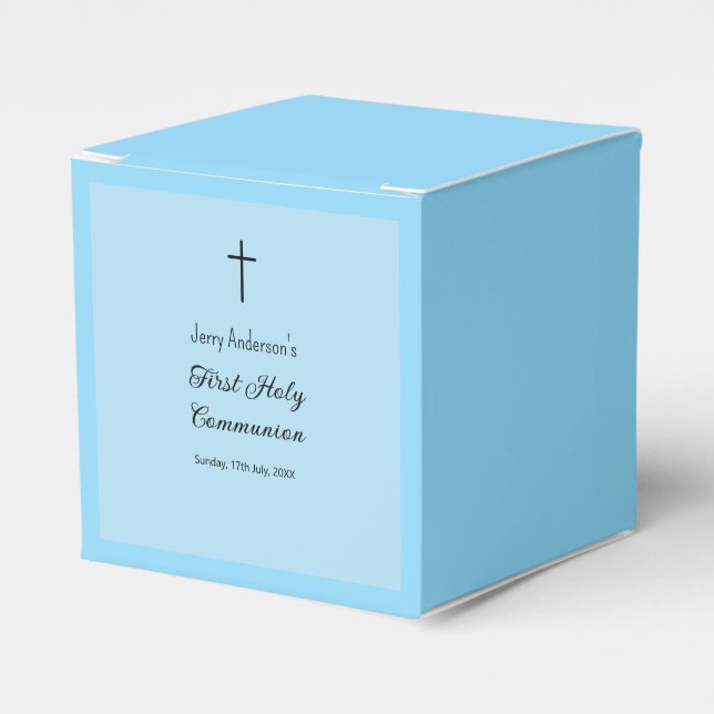 Catholic first holy communion simple QR minimal Favor Boxes (Front Side)