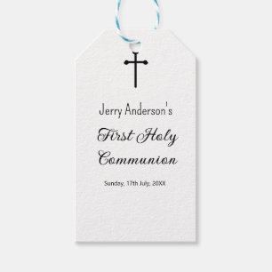 Catholic first holy communion simple QR minimal Gift Tags