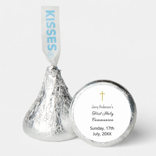 Catholic first holy communion simple QR minimal Hershey®'s Kisses® (Front)