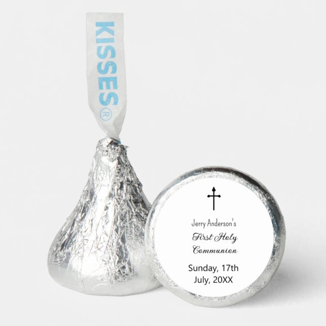Catholic first holy communion simple QR minimal Hershey®'s Kisses® (Front)