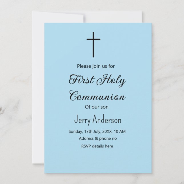 Catholic first holy communion simple QR minimal Invitation (Front)