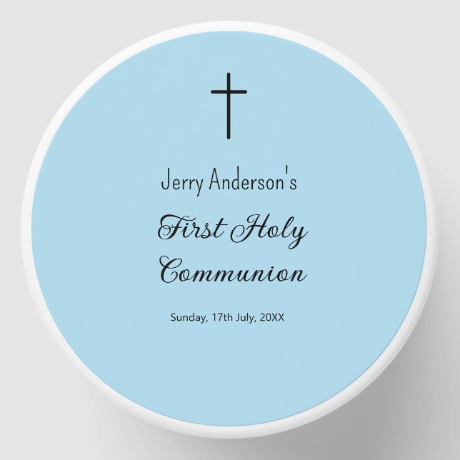 Catholic first holy communion simple QR minimal Mini Candle Favors (Front)