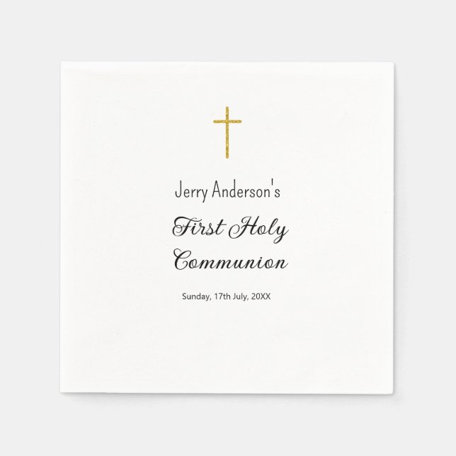 Catholic first holy communion simple QR minimal Napkins (Front)
