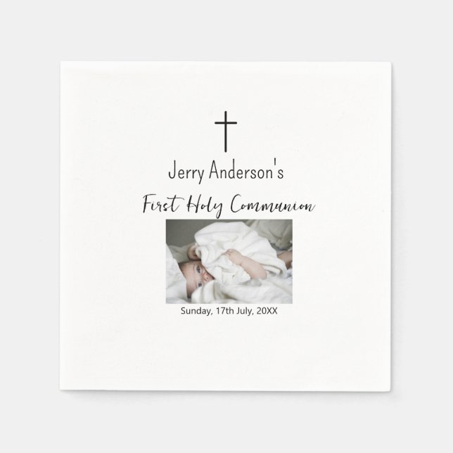 Catholic first holy communion simple QR minimal Napkins (Front)