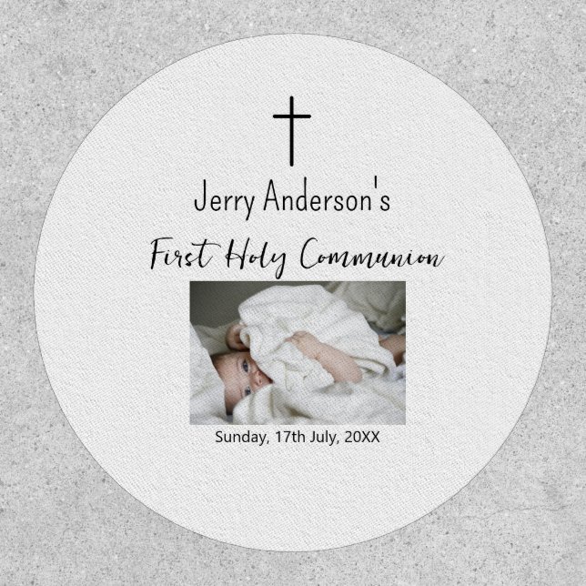 Catholic first holy communion simple QR minimal Patch (Front)