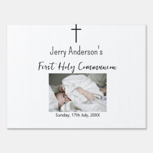 Catholic first holy communion simple QR minimal Sign