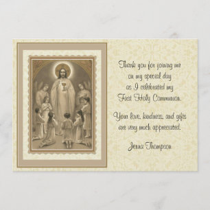 Catholic First Holy Communion Thank You Invitation