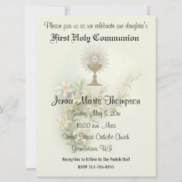 Catholic First Holy Communion Traditional Invitation | Zazzle