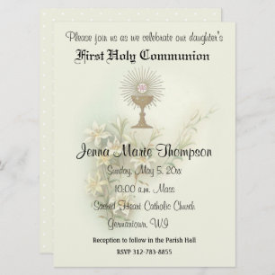 Catholic First Holy Communion Traditional Invitation