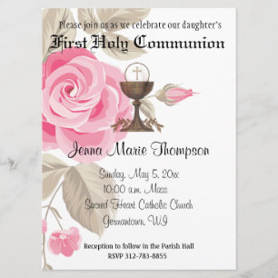 Catholic First Holy Communion Traditional Invitation