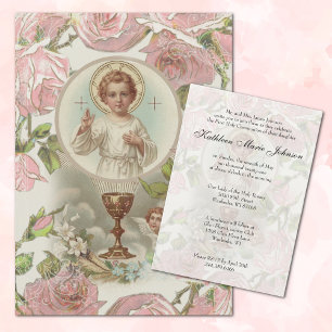Catholic First Holy Communion Traditional Invitation