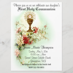 Catholic First Holy Communion Traditional Invitation