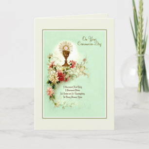 Catholic First Holy Communion Vintage Holiday Card