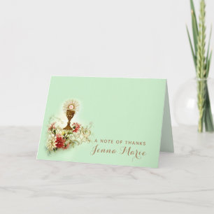 Catholic First Holy Communion Vintage Religious Letterpress Thank You Card