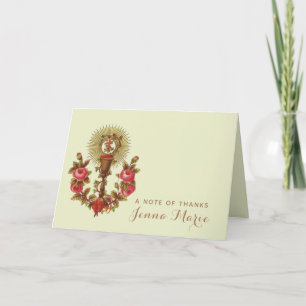 Catholic First Holy Communion Vintage  Religious Thank You Card